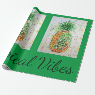 Ananas Fruit Food Tropical Vibes Oranje Limoen Cadeaupapier