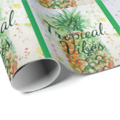 Ananas Fruit Food Tropical Vibes Oranje Limoen Cadeaupapier (Rol Hoek)