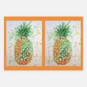Ananas Fruit Food Tropical Vibes Oranje Limoen Inpakpapier Vel (Voorkant 2)