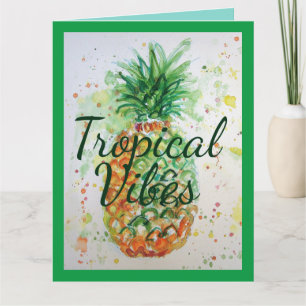 Ananas Fruit Food Tropical Vibes Oranje Limoen Kaart