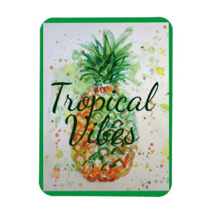 Ananas Fruit Food Tropical Vibes Oranje Limoen Magneet