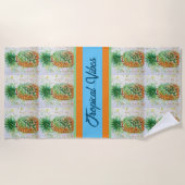 Ananas Fruit Food Tropical Vibes Oranje Limoen Strandlaken (Voorkant)