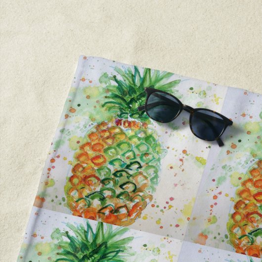 Ananas Fruit Food Tropical Vibes Oranje Limoen Strandlaken (In situ)