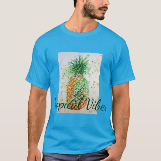 Ananas Fruit Food Tropical Vibes Oranje Limoen T-shirt (Voorkant)