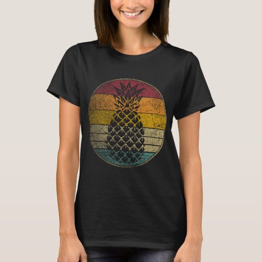 Ananas Fruit Gift Retro Style Funny 70s T-shirt (Voorkant)