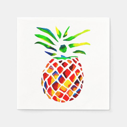 Ananas fruit kleurrijke pop kunst servet (Voorkant)