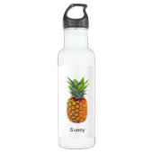 Ananas fruit op wit waterfles  (Voorkant)