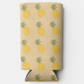 Ananas fruit patroon bruin seltzer blikjeskoeler (Voorkant)