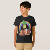 Ananas Fruit Riding Guinea Pig Rainbow Schattige M T-shirt (Voorkant volledig)