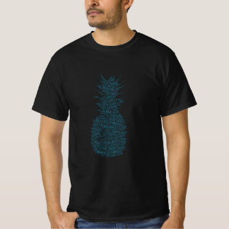 Ananas Fruit Silhouette Vorm Wolk Mots Tekst T-shirt