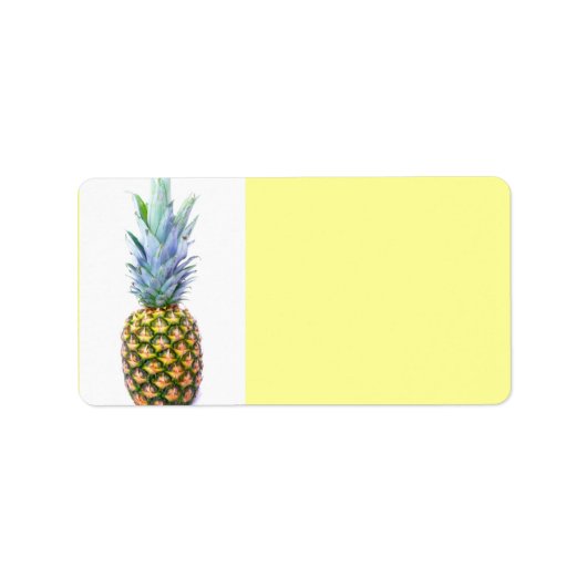 Ananas Fruit Strand Dessert Kleurrijk Tropisch Etiket (Voorkant)
