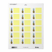 Ananas Fruit Strand Dessert Kleurrijk Tropisch Etiket (Full Sheet)