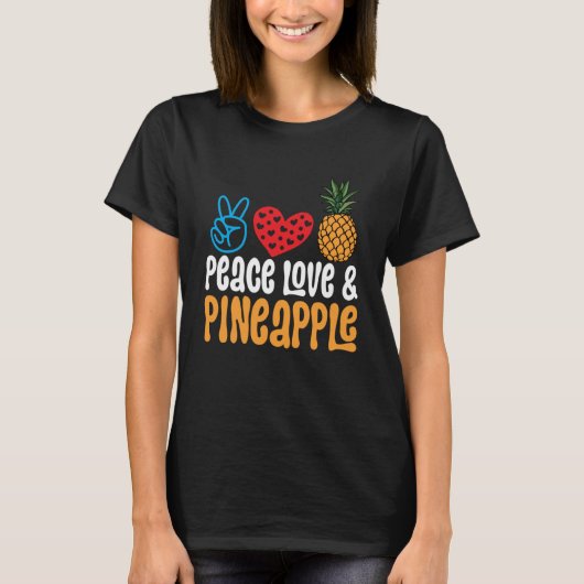 Ananas Fruit Vrede Liefde & Ananas T-shirt (Voorkant)