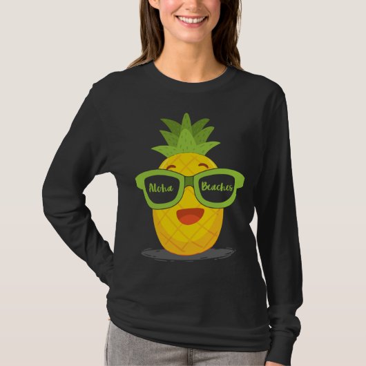 Ananas Fruit Zonnebril Aloha Stranden Hawaï - T-shirt (Voorkant)