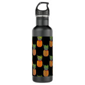 Ananas Fruits on Black Waterfles (Voorkant)