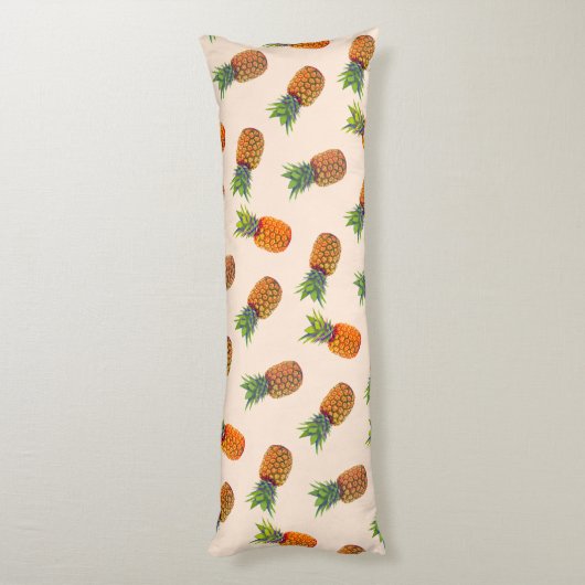 Ananas Fruits on Light Beige Body Pillow Lichaamskussen (Achterkant (Verticaal))