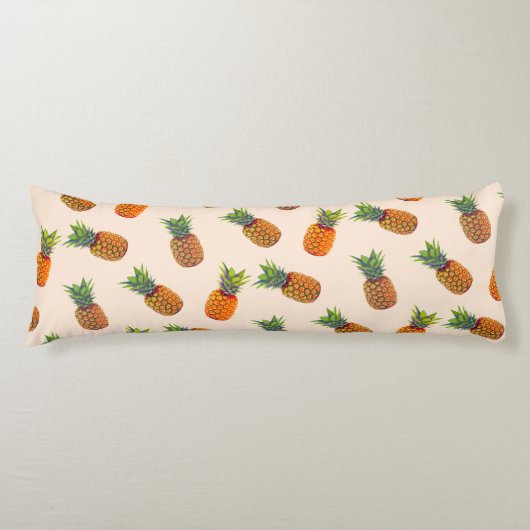 Ananas Fruits on Light Beige Body Pillow Lichaamskussen (Voorkant)