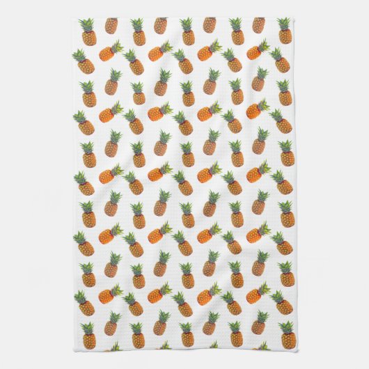 Ananas Fruits on White Theedoek (Verticaal)