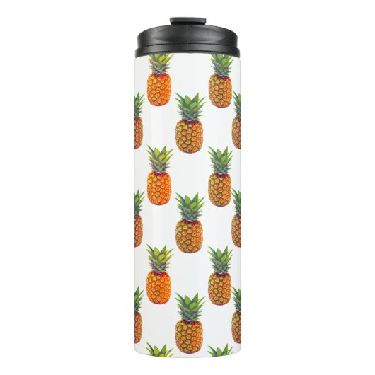 Ananas Fruits on White Thermosbeker (Voorkant)