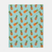 Ananas Fruits op Blauwgroen Fleece Deken (Voorkant)