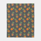 Ananas Fruits op grijs Fleece Deken (Voorkant)