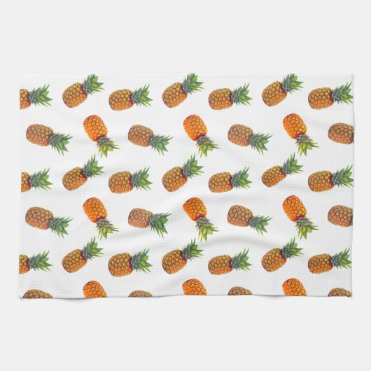 Ananas Fruits op White Kitchen Towel Theedoek (Horizontaal)