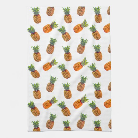 Ananas Fruits op White Kitchen Towel Theedoek (Verticaal)