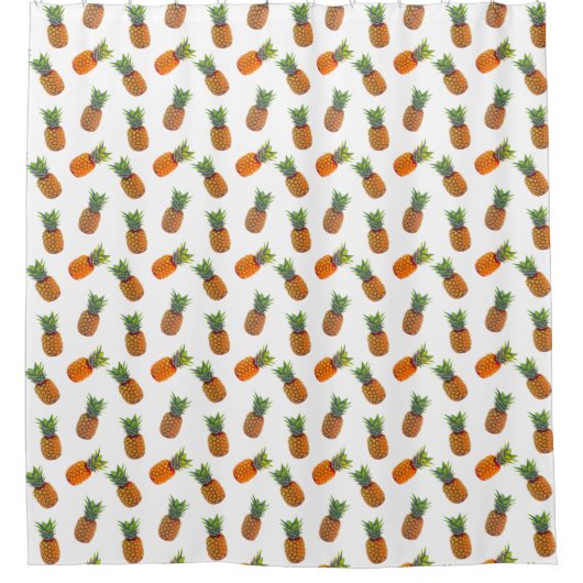 Ananas Fruits op White Placemat Douchegordijn (Voorkant)