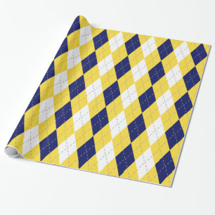 Ananas Geel DK Grijs Wit XL Argyle Cadeaupapier