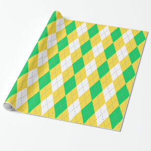 Ananas Geel DK Grijs Wit XL Argyle Cadeaupapier