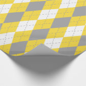 Ananas Geel DK Grijs Wit XL Argyle Cadeaupapier (Hoek)