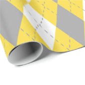 Ananas Geel DK Grijs Wit XL Argyle Cadeaupapier (Rol Hoek)