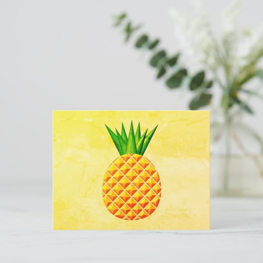 ananas, geel en groen briefkaart (Staand voorkant)