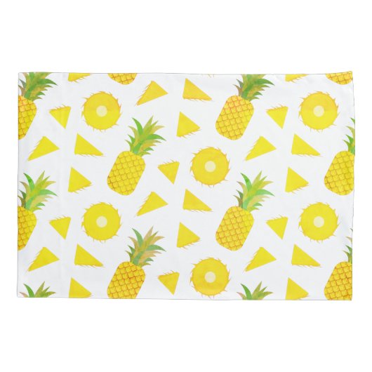 Ananas Geel Groen Fruit Patroon Modern Kussensloop (Achterkant)