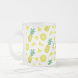 Ananas Geel Groen Fruit Patroon Modern Matglas Koffiemok
