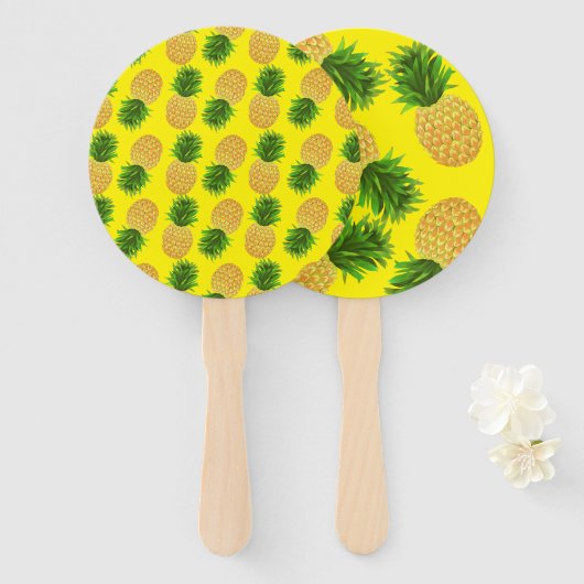 Ananas Geel Handwaaier (Voorkant en achterkant)