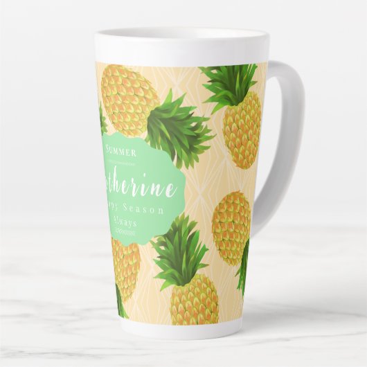 Ananas Geel Latte Mok (Rechterhoek)