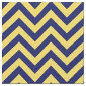Ananas Geel Navy Blauw LG Chevron Patroon 12I Stof (Close Up)