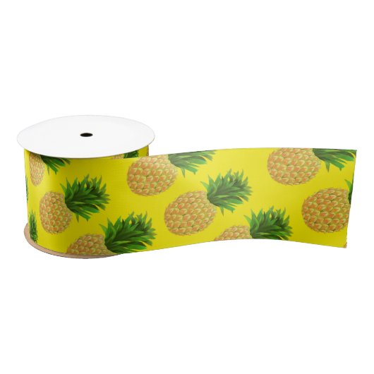 Ananas Geel Satijnen Lint (Spoel)