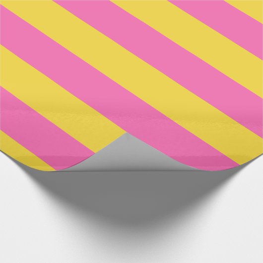 Ananas geel, warm roze #2 XL Preppy Stripe 1X Cadeaupapier (Hoek)