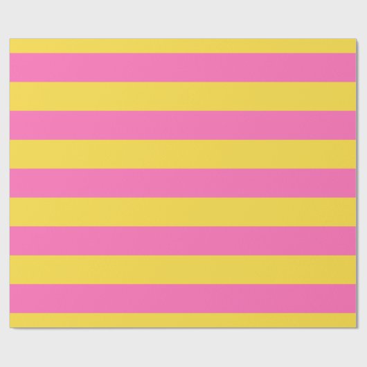 Ananas geel, warm roze #2 XL Preppy Stripe 1X Cadeaupapier (Vlak)