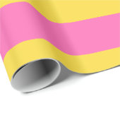 Ananas geel, warm roze #2 XL Preppy Stripe 1X Cadeaupapier (Rol Hoek)