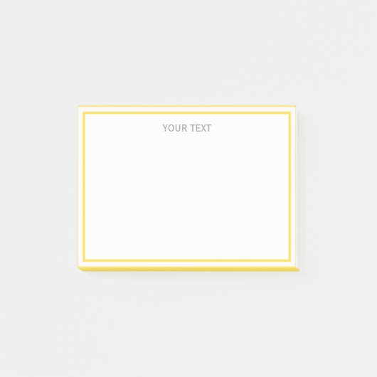 Ananas geel wit ingelijste naam monogram post-it® notes (Voorkant)