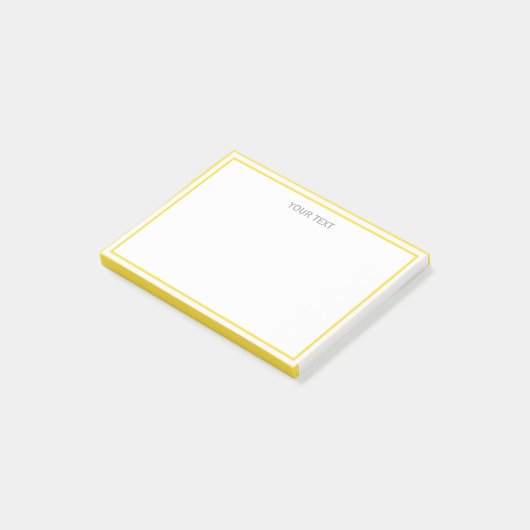 Ananas geel wit ingelijste naam monogram post-it® notes (Schuin)