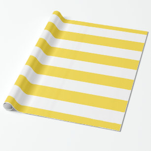Ananas Geel, Wit XL Strepen Patroon Cadeaupapier