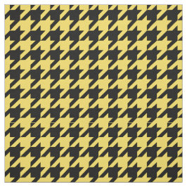 Ananas geel, zwart houndstooth patroon #2M Stof