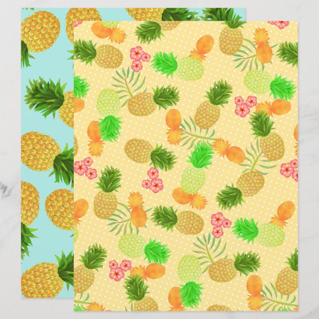 Ananas gele polka dot (Voorkant / Achterkant)