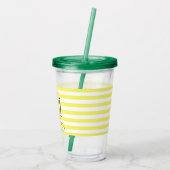 Ananas gele strepen zomer gepersonaliseerd acryl drinkbeker (Achterkant)