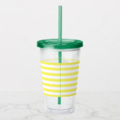 Ananas gele strepen zomer gepersonaliseerd acryl drinkbeker (Rechts)
