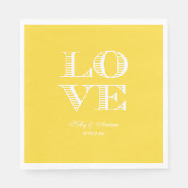 Ananas Gele Witte LOVE Servetten